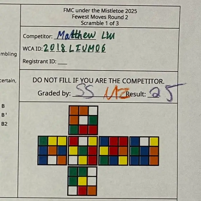 25-move FMC scorecard from FMC under the Mistletoe 2025